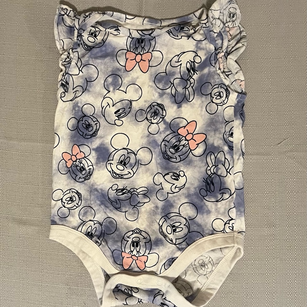 Gap Minnie Mouse Blue Onesie 
Size 18-24 Months